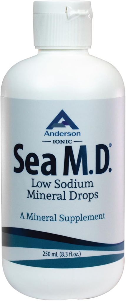 Anderson Sea M.D. Concentrated Trace Mineral Drops, Ionic Electrolyte Magnesium Supplement, Aids in Muscle Cramps, Liquid Magnesium och Trace Mineral, Easy to Take, 8.3 fl oz, 120 Servings