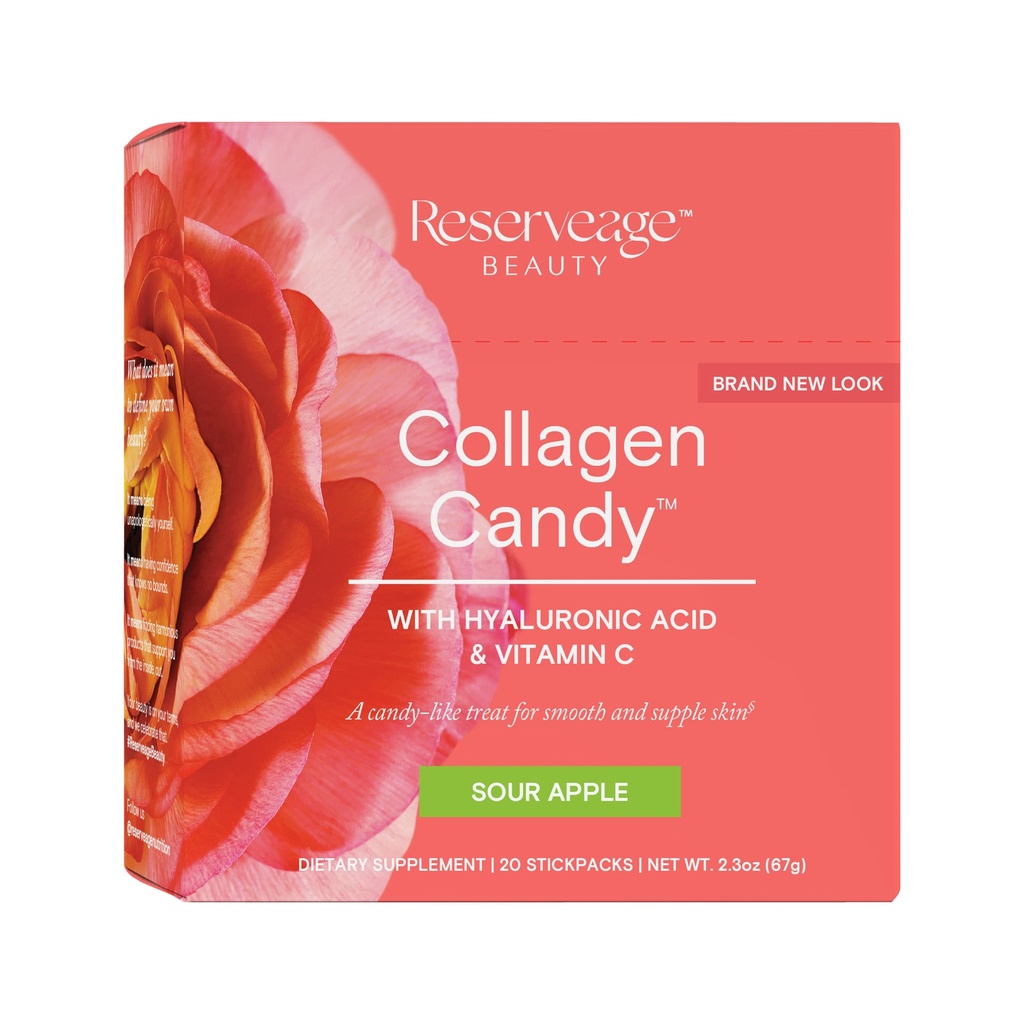 Varaus ravitsemus Collagen Candy, Collagen täydentää ihonhoito, hiusten kasvua, Collagen Booster kynsien hoito, tukee Elastin tuotanto, Paleo ja Keto, Sour Apple, 2.3 Ounces (20 Servings)