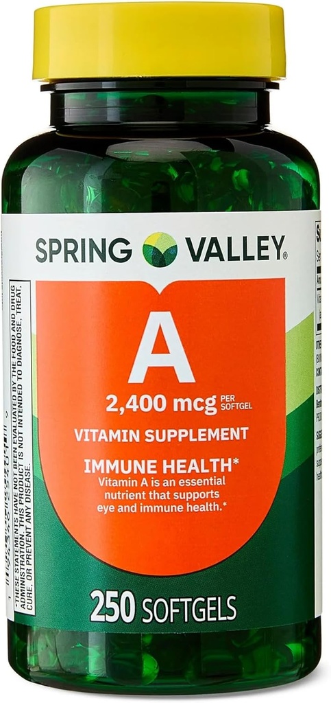 A-vitamiinia, 2400 mikrog, 250 kreivi + Kannettava pillerisäiliö (2 tuotetta)