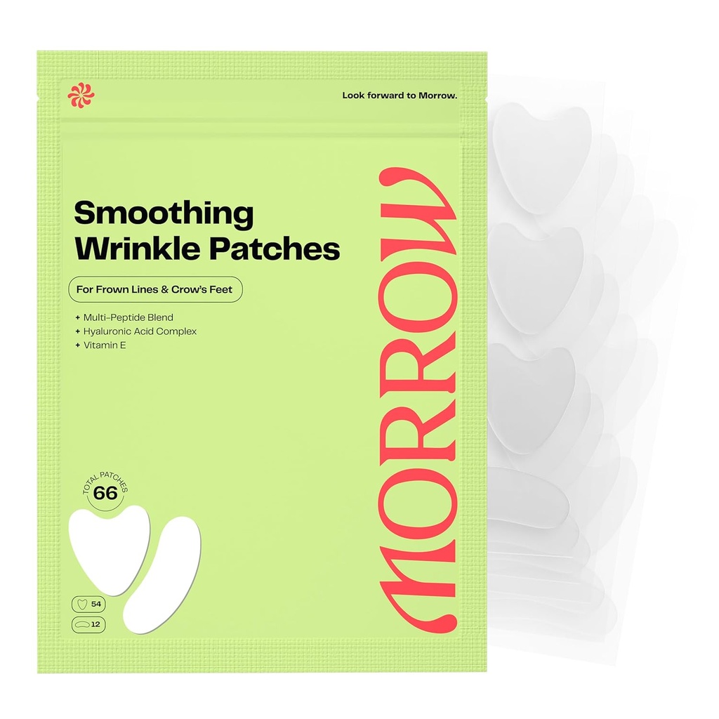 Morrow Beauty - Peptide-infused Smoothing Wrinkle Patches - Yöpymisen paikat smoothing Fine Lines ja ryppyjä, Anti ikääntymisen tikkuja varis jalat, yksitoista, Smile Lines (66 Count)