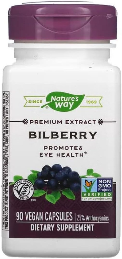 Nature's Way Bilberry Standarded Extract Veg kapselit 90 ea (Pakki 2)