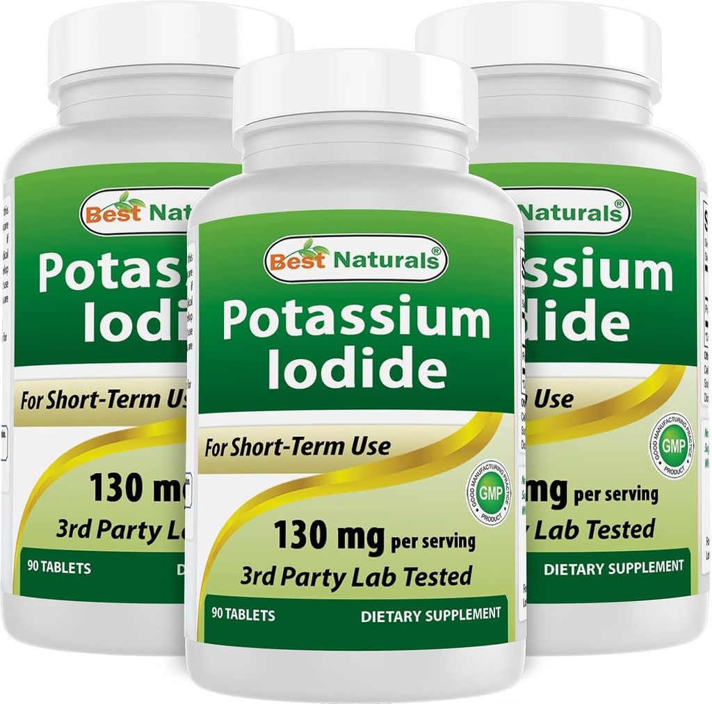 Best Naturals Kalium Iodide 130 mg per tarjoilu - ravintolisä, 90 tablettia (3)