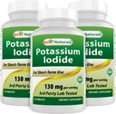 Bästa naturliga kaliumjodid 130 mg per portion - Kosttillskott, 90 tabletter (3)