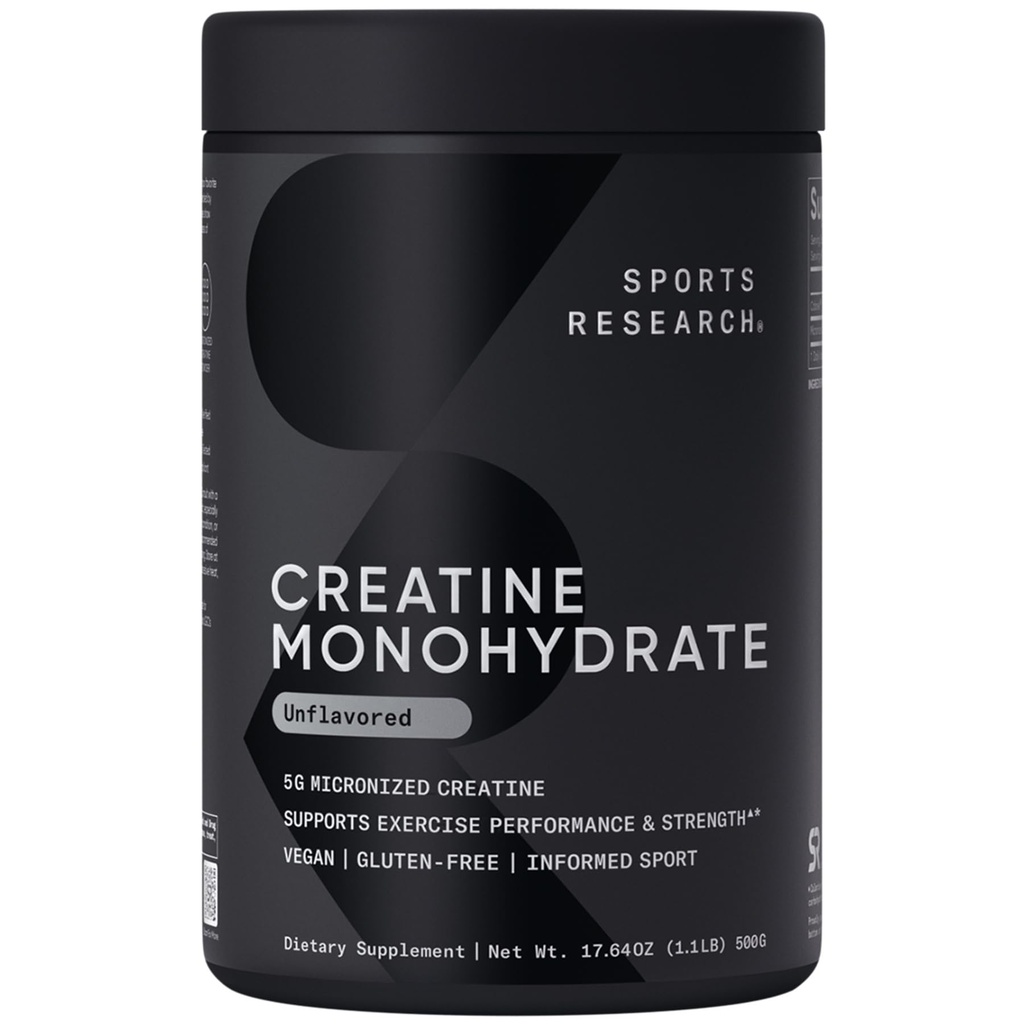 Urheilu Tutkimus Creatiini Monohydraatti - Gain Lean Lihas, parantaa suorituskykyä ja voimaa ja tukea harjoitus Recovery* - 5 g Micronized Creatiini - 17.64 oz