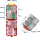 Viikottainen matka pilleri Organizer Box, 10 Osastot Pieni taitettu lääke tapaus, Päivittäinen AM klo Aamun yö tasku matka kapseli Jakelu vitamiini, kalaöljy, täydentää, tabletti, harmaa