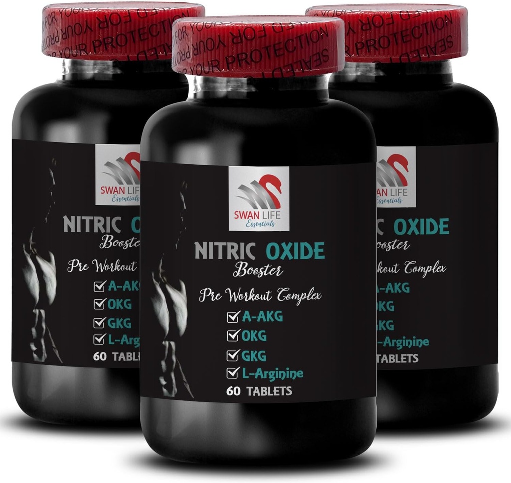 Harjoitus täydentää - NITRIC OXIDE BOOSTER - typpioksidi täydentää miehille, typpioksidi tehoste täydentää, kestävyys täydentää, kestävyys tehoste, harjoitus tuki, kuntoilu energiaa 3 pullo 180 Tabs