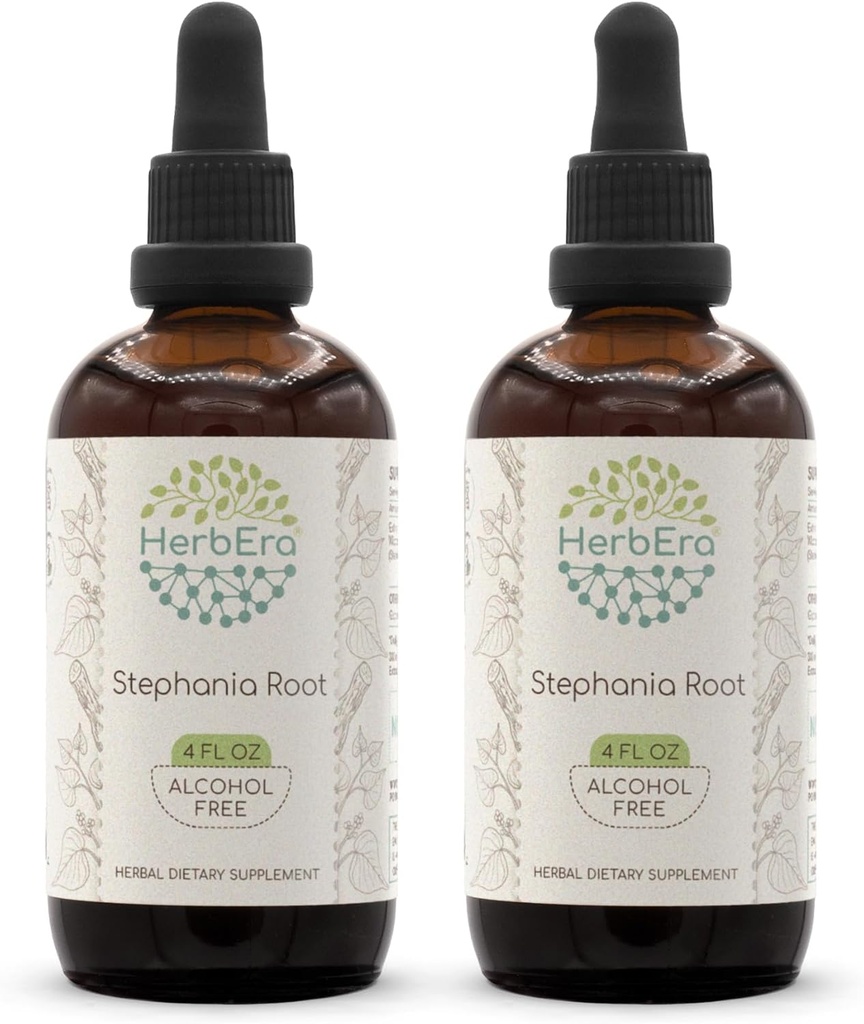 HerbEra Stephania Root B120(2pcs) Alkoholfri Herbal Extract Tincture, Concentrated Liquid Drops Natural Stephania Root (Stephania Tetrandra) Dried Root (2x4 fl oz)