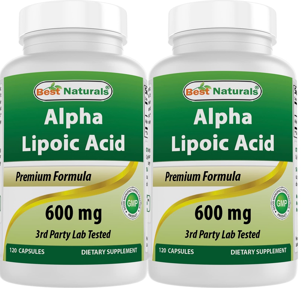 Bästa naturliga - Alpha Lipoic Acid (ALA) - 600 mg (120 greve av 2)