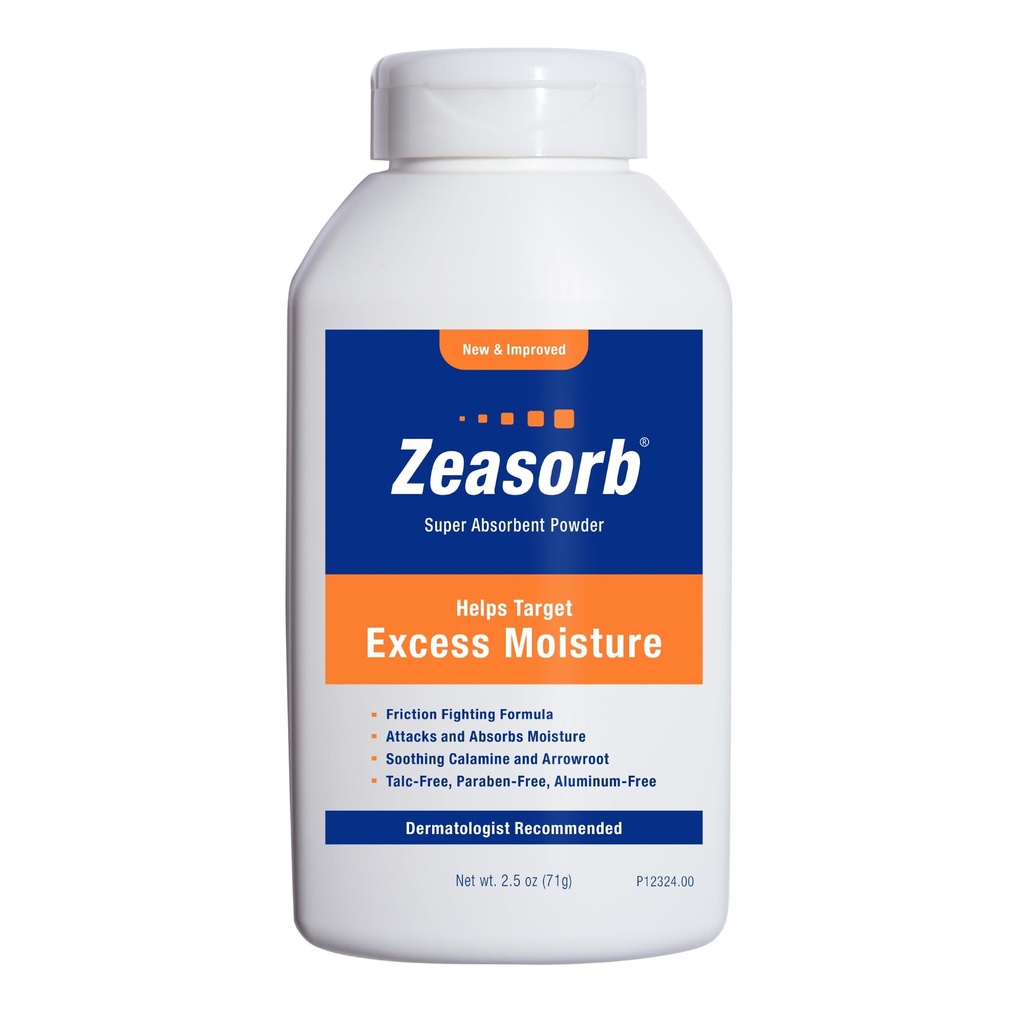 Zeasorbin ehkäisy, superabsorbentti ylimääräinen Kosteus Powder estämään Chafing & kutina, 2.5 Oz