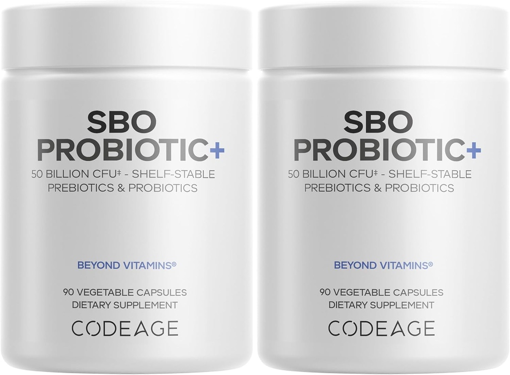Koodaus SBO Probiootit, 50 miljardia PMY per Serving, Multi kanta maaperän Organisations Blend ja Organic Fermented kasvitieteellinen Blend, Hyllytabletti - 2 pakkaus