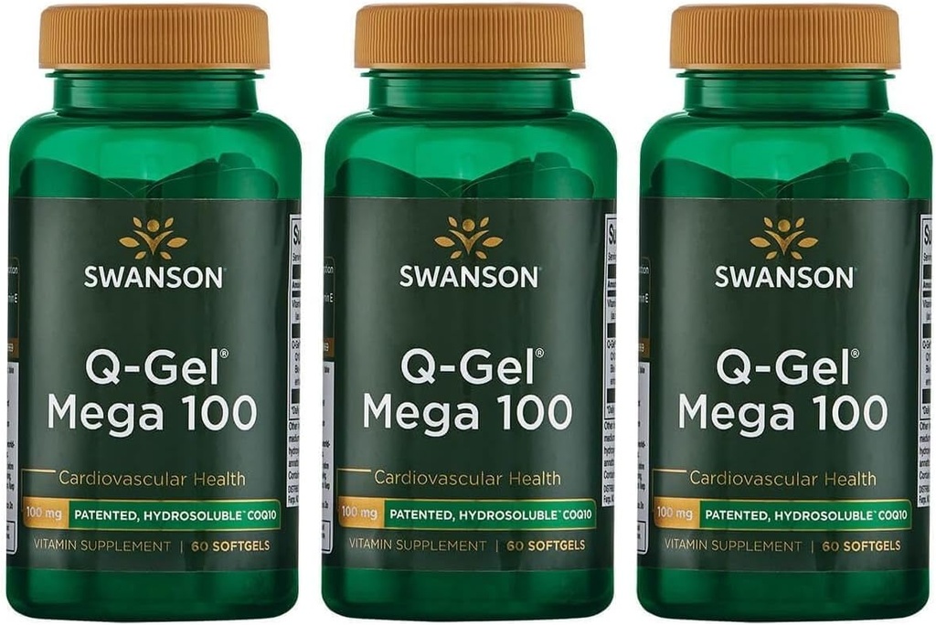 Swanson Q-Gel Mega 100 100 Milligrammaa 60 Sgels (3 pakkaus)