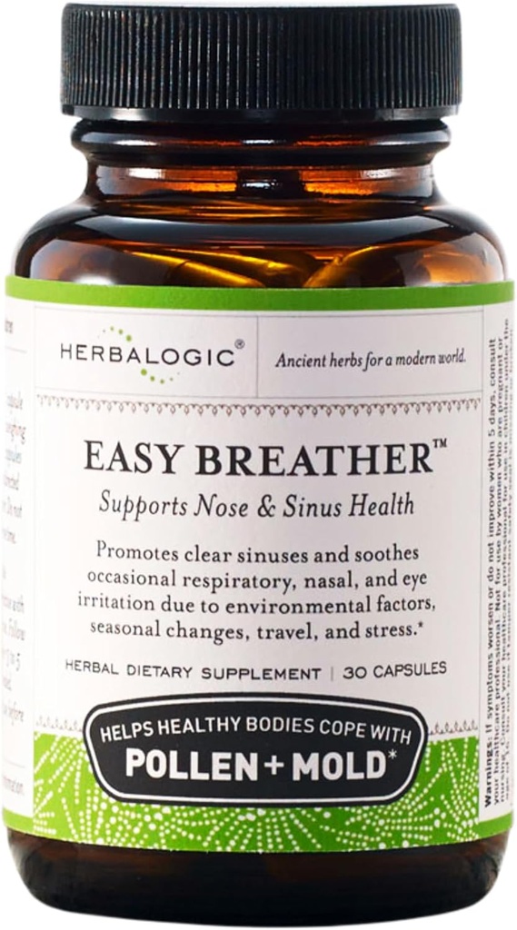 Herblogic - Easy Breather Herb Kapselit - Tukee Nenä & Sinus Health - auttaa Terveitä elimiä kopioimaan siilla & home - Perustuu perinteisiin Kiinan Formula Yu Ping San - 30 Cap Count