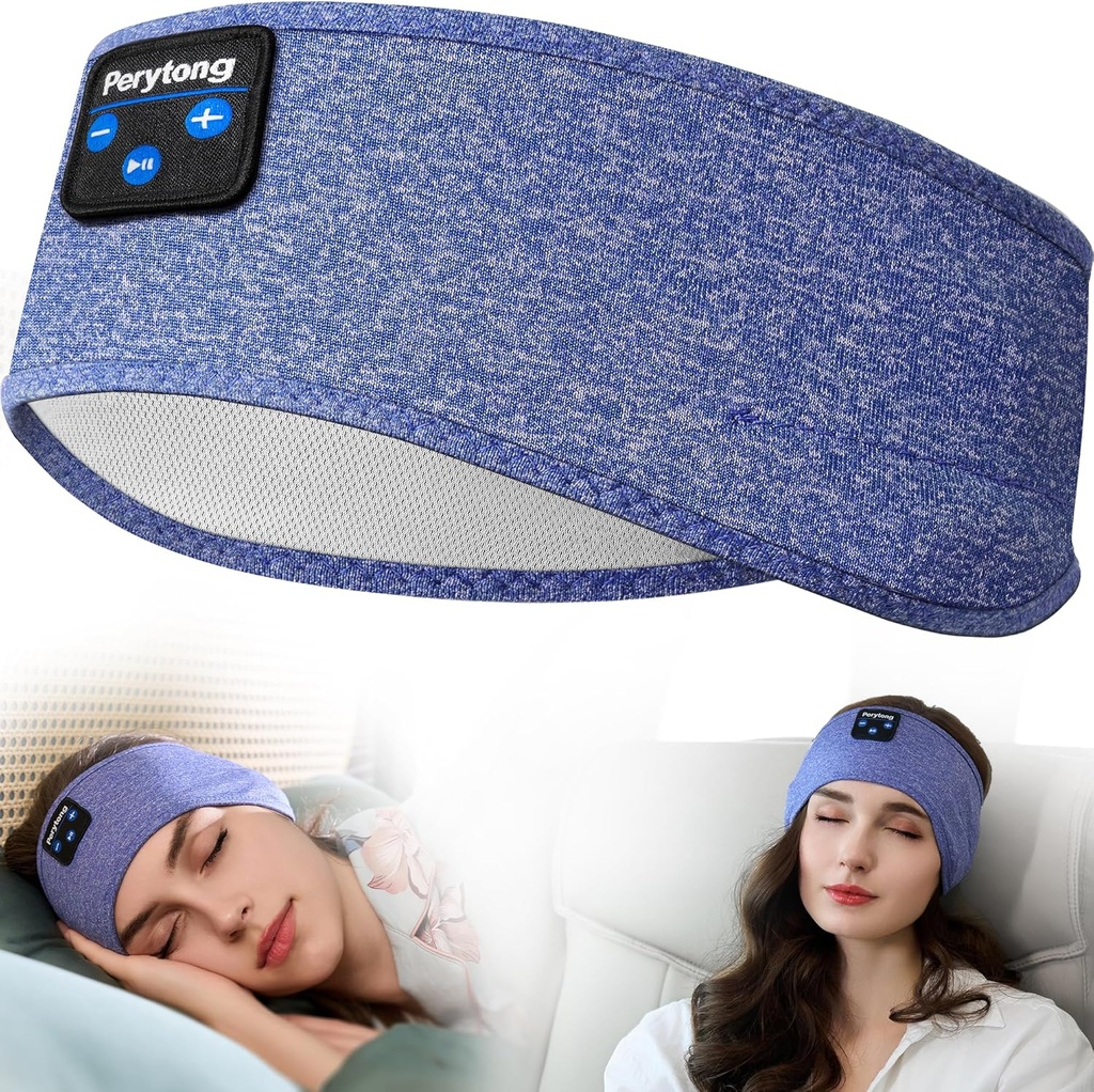 Perytong Sleep Headphones, Bluetooth Sports Headband Headphones med Ultra-Thin HD Stereo högtalare Perfekt för att sova, träning, yoga, yoga, sömnlöshet, flygresor, meditation