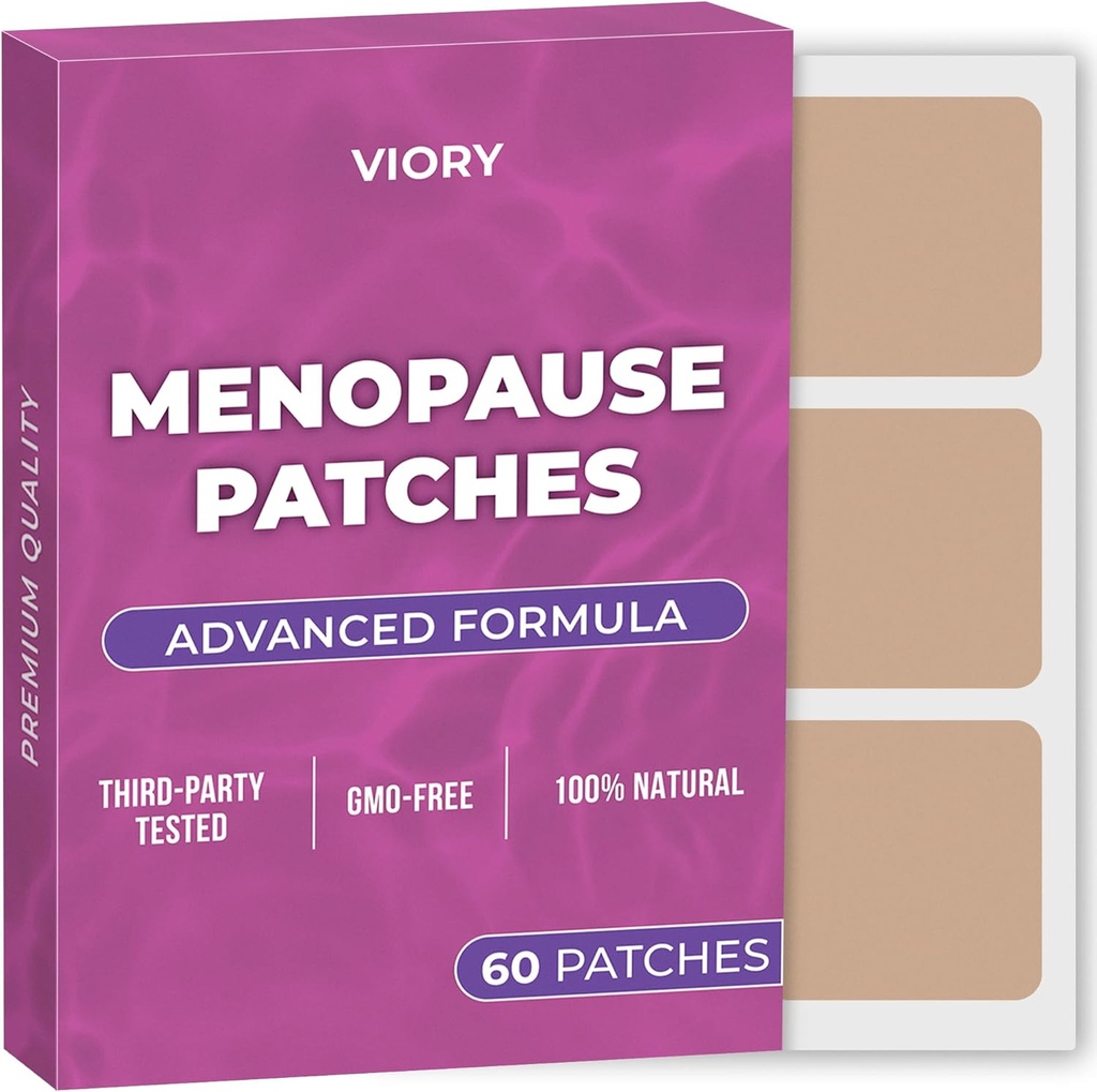 Vaihdevuodet Relief Patchs (Pack of 60) - 100% Natural Patch - Biotin, D, Turmeric Curcumin, B12 - Enhanced Formula