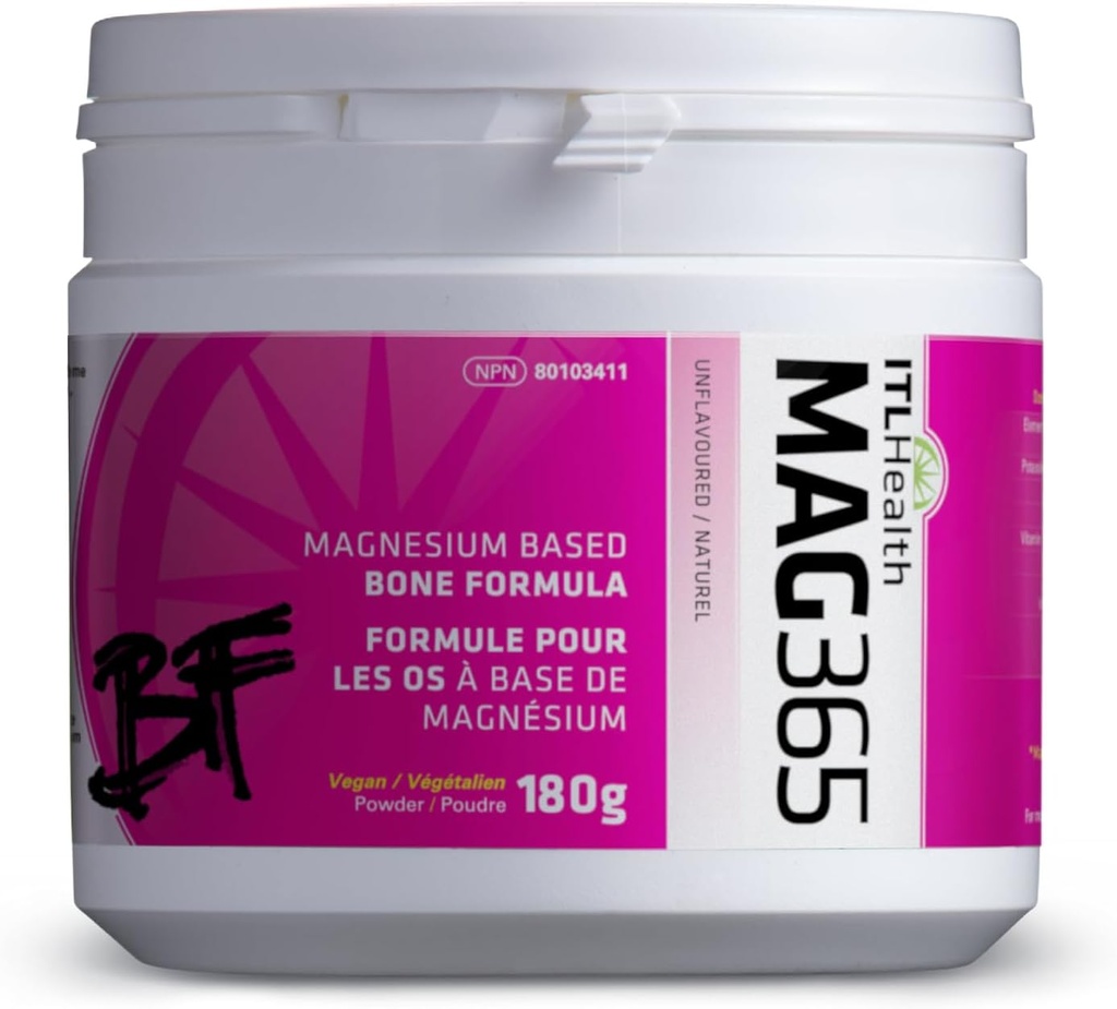 MAG365 ITL Health Ionic Magnesium Citrate för Bone & Heart Support, 180g 45-Servings, Unflavored, Inkluderar Zink, Vitamin D3, K2, B6, Kalium, Boron & Electrolyte, Hormone Balance & Immune Supports