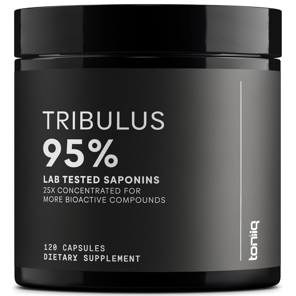 Toniiq Tribulus Terrestris för män - Ultra High Potency 25:1 Extrakt med 95% Saponiner - 1300mg Pure & Concentrated Formel - Tredjepartslabb Testat för renhet och kvalitet - 120 kapslar