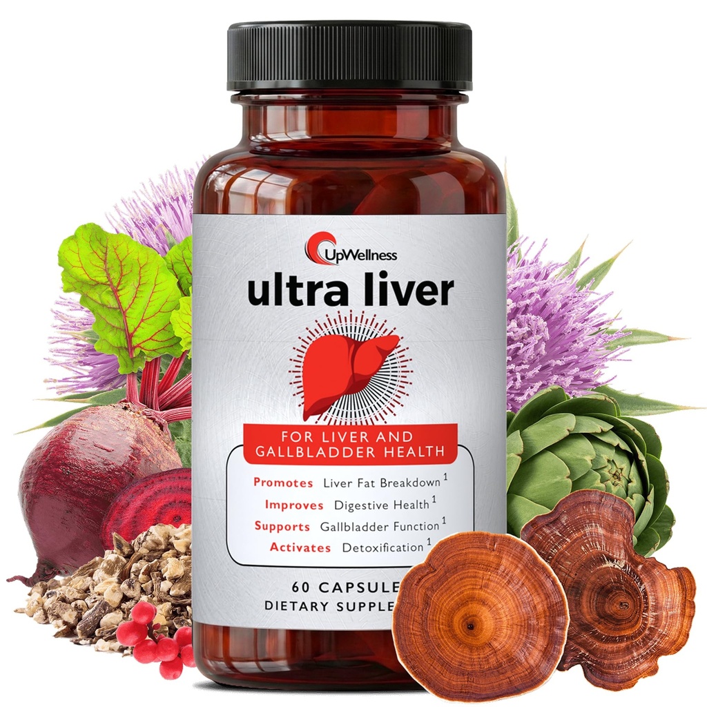 UpWellness Ultra Liver täydennysosa maksan tukea ja sappirakon tuki - Powered by TMG, NAC Milk Thistle, ja enemmän - Maksan Cleanse Detox & Korjaus - 60 kapselia