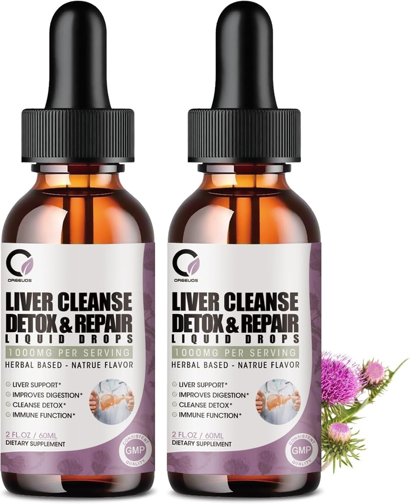 4 Fl Oz - Liver Cleanse Detox & Repair Liquid Drops - 1000 mg Milk Thistle Extract Drops täydentää maksan Cleanse & Detox, antioksidantti, Ruoansulatuskanavan tuki
