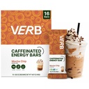 Verb Caffeinated Energy Bars Mocha Chip (26g, Pack of 16) 110-kalori utsökt låg socker Energy Bar - Vegan Gluten Free On-the Go Snack med 80mg grön te koffein, Endast verkliga foder ingredienser