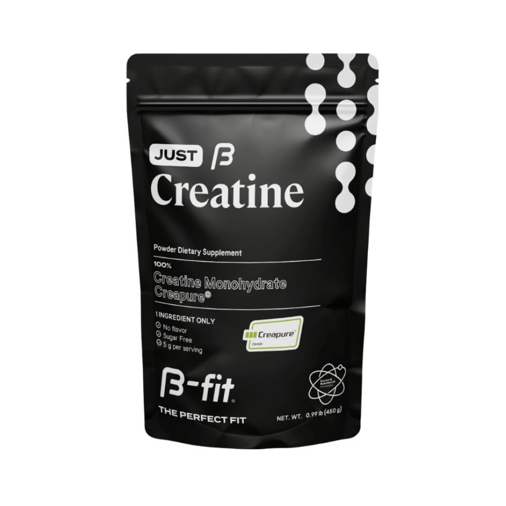 Kreatiini Monohydraatti Powder - Just Creatiini Creapure - 90 Tarjoilut - 450 g - Pre Treout Creatiini naisille - Sokeriton - Makuton täydentää - 3 kuukauden tarjonta