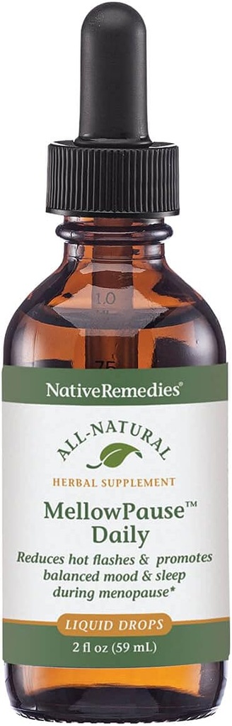 Native Remedies MellowPause - Natural Homeopaattinen Formula auttaa vähentämään kuumia välähdyksiä, Mielialaheimuja, Unettomuutta ja yöhikiä