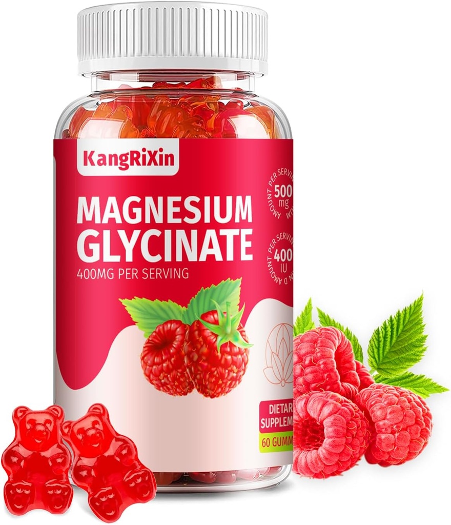 Magnesium Glycinate Gummies - Sugar Free Magnesium Supplements for Adults and Kids, High Absorption Magnesium Gummies Gelatin Free (60 greve av 1)