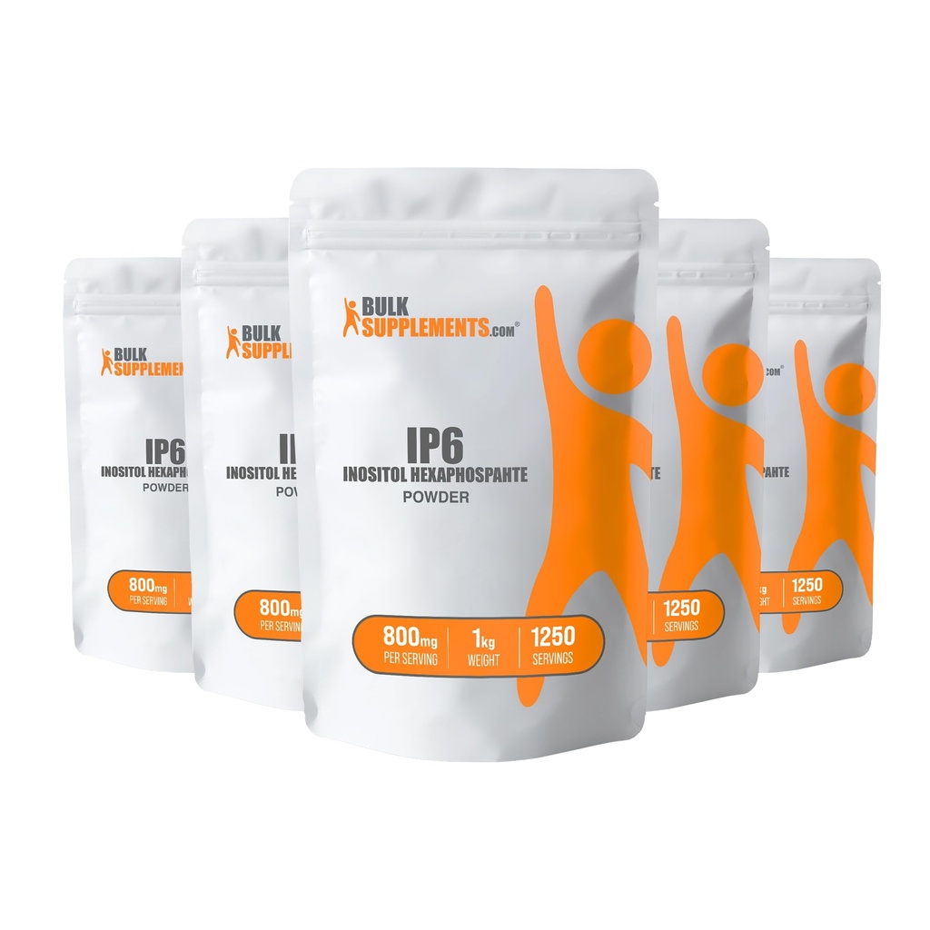BulkSupplements.com IP6 Jauhe - Inositoli Heksafosfaatti, IP6 Supplement - Inositoli Supplement for Immunosupport, Gluteeniton, 800 mg per Serving, 5kg (11 lbs) (Pack of 5)
