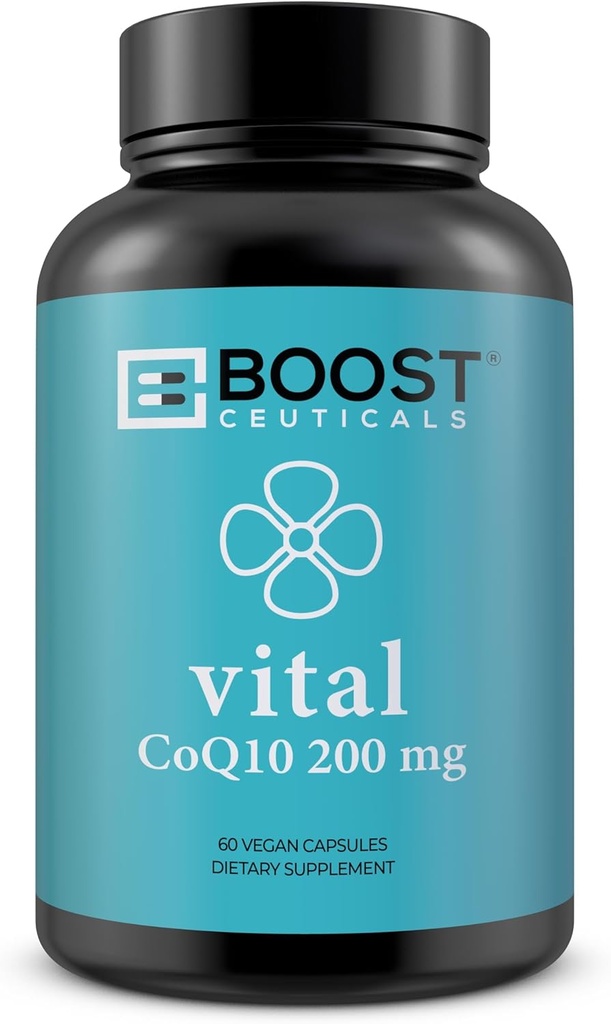 CoQ10 200mg | Hög Absorption Coq10 med bioperin | Pure CoQ10 Vegan Non GMO | No Stearates No Gluten | 60 200 mg kapslar