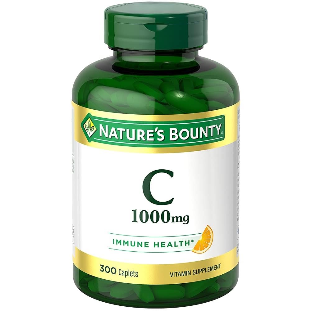 Naturens Bounty Vitamin C 1000mg, stöder immun och antioxidant hälsa, vitamin C Supplement, 1 per dag, 300 vegetariska Caplets