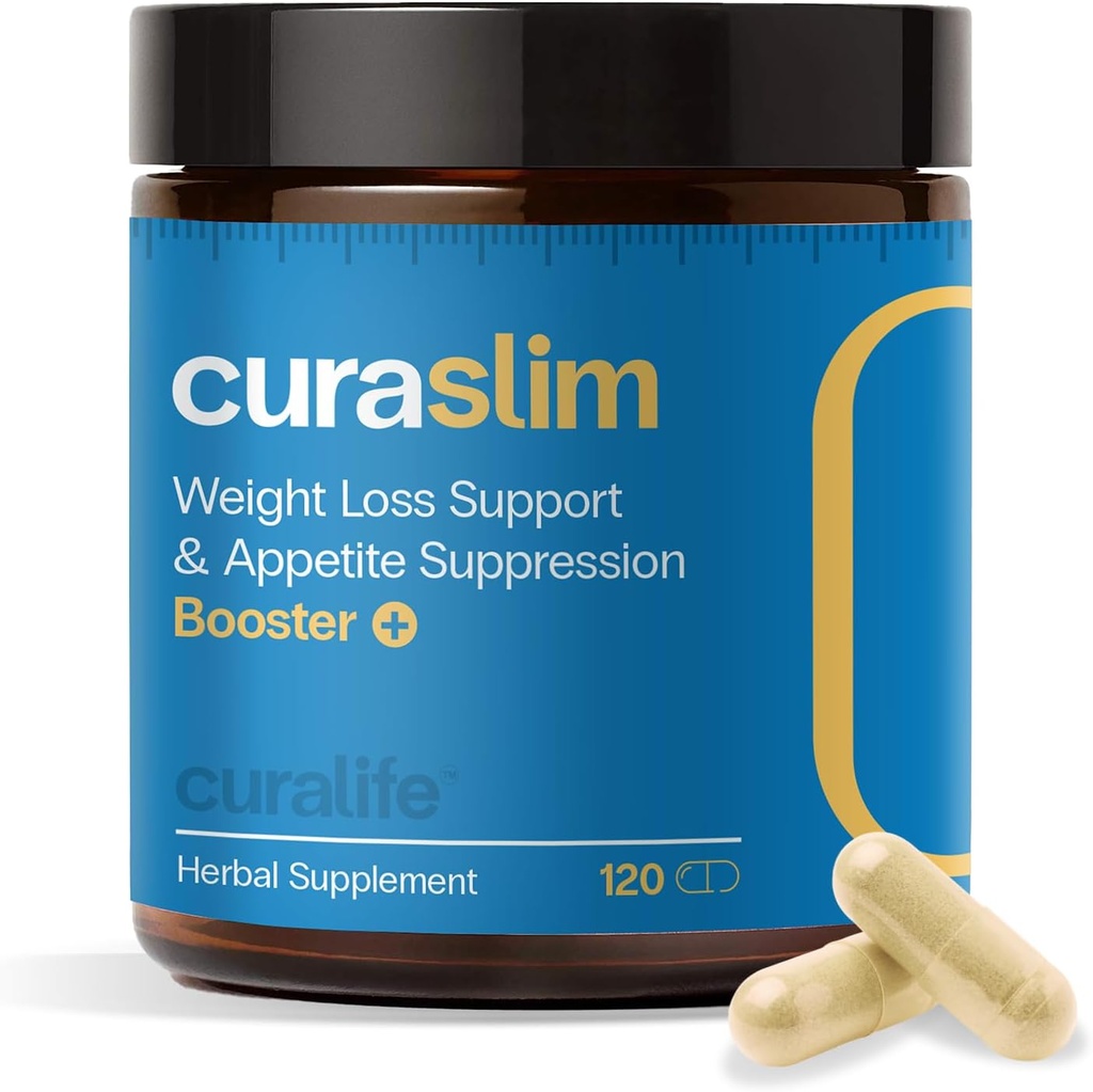 Curaslim Weight Loss Supplement | 10 naturliga ingredienser, Berberine, 5HTP, Chromium, Saffron | Appetite Suppressant, Metabolism Booster, Energy Support | 120 kapslar