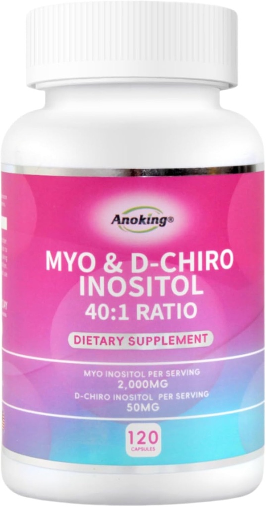 Myo-Inositol & D-Chiro Inositol täydennysosa Hormoni Balance naisille Ihanteellinen 40:1 Ratio Ovarian Health Support .
