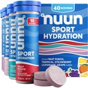 Nuun Sport Elektrolyyttitabletit, joissa on magnesiumia, kalsiumia, kaliumia, kloridia ja natriumia, gluteeniton ja vegaaninen, sekoitettuja makuja, 4 pakkausta (40 tarjoilua yhteensä)