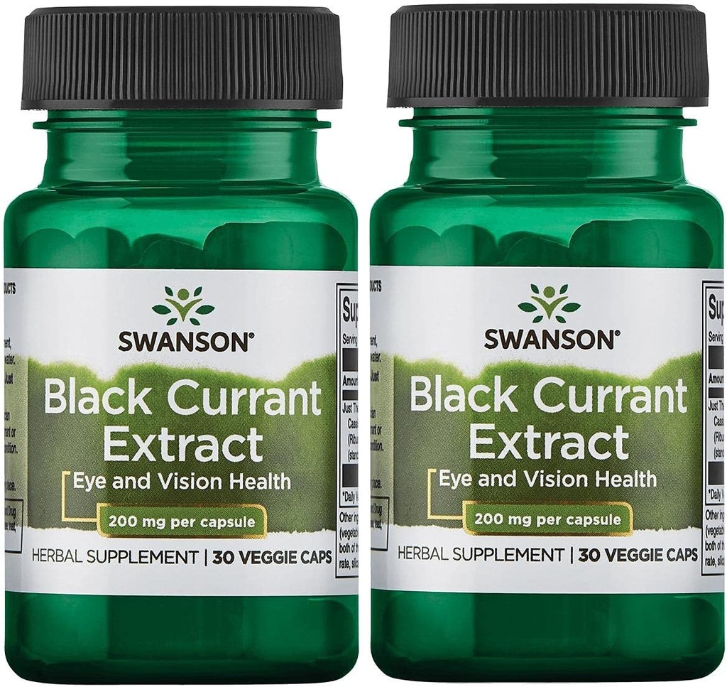 Swanson Mustaherukkauute 200 mg 30 Veg Caps 2 pakkaus