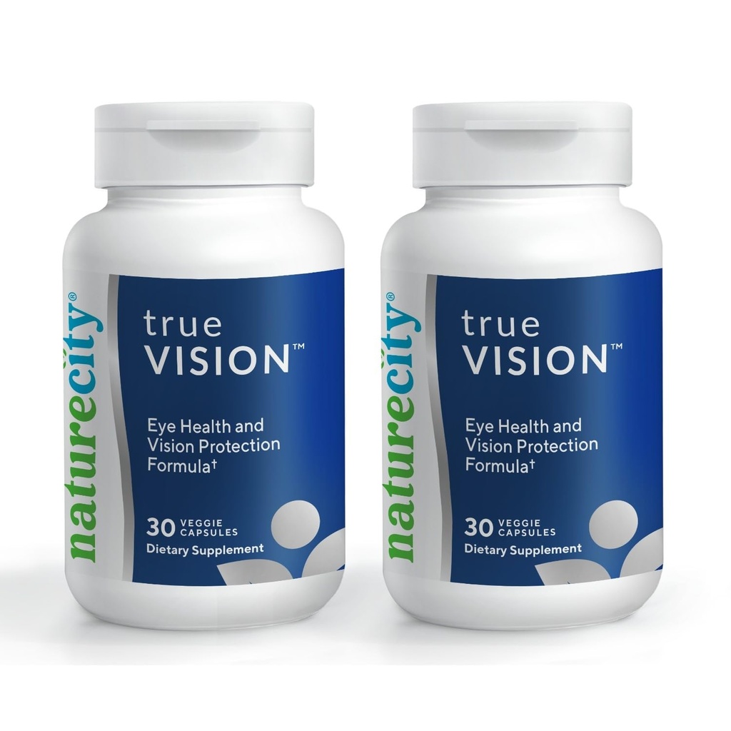 NatureCity True-Vision Eye Health Supplement - Plant-Baseed Lutein ja Zeaksantiini Korkea Potency Saffron 20mg - Sininen valo suojaa, tukea Keski-ja Yönäkö (60 kasviskapselit)
