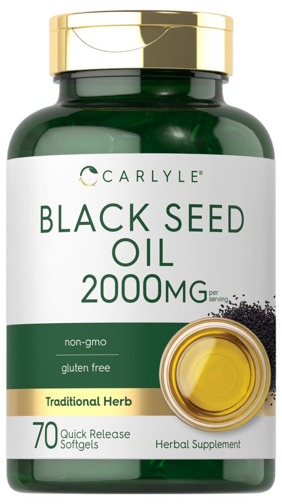 Carlyle Black Seed Oil Softgel Kapselit ... 2000mg... 70 pillerit...