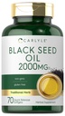 Carlyle Black Seed Oil Softgel kapslar | 2000mg | 70 piller | för kvinnor & män | Icke-GMO, Gluten Free Herbal Supplement