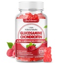 softbear Glukosamiini Chondroitin Gummies, sokeriton Glukosamiini Chondroitin MSM Täydennys Elderberry Turmeric Tukee Yhteinen terveys & antioksidantti, Vadelma maustettu 60 Luku