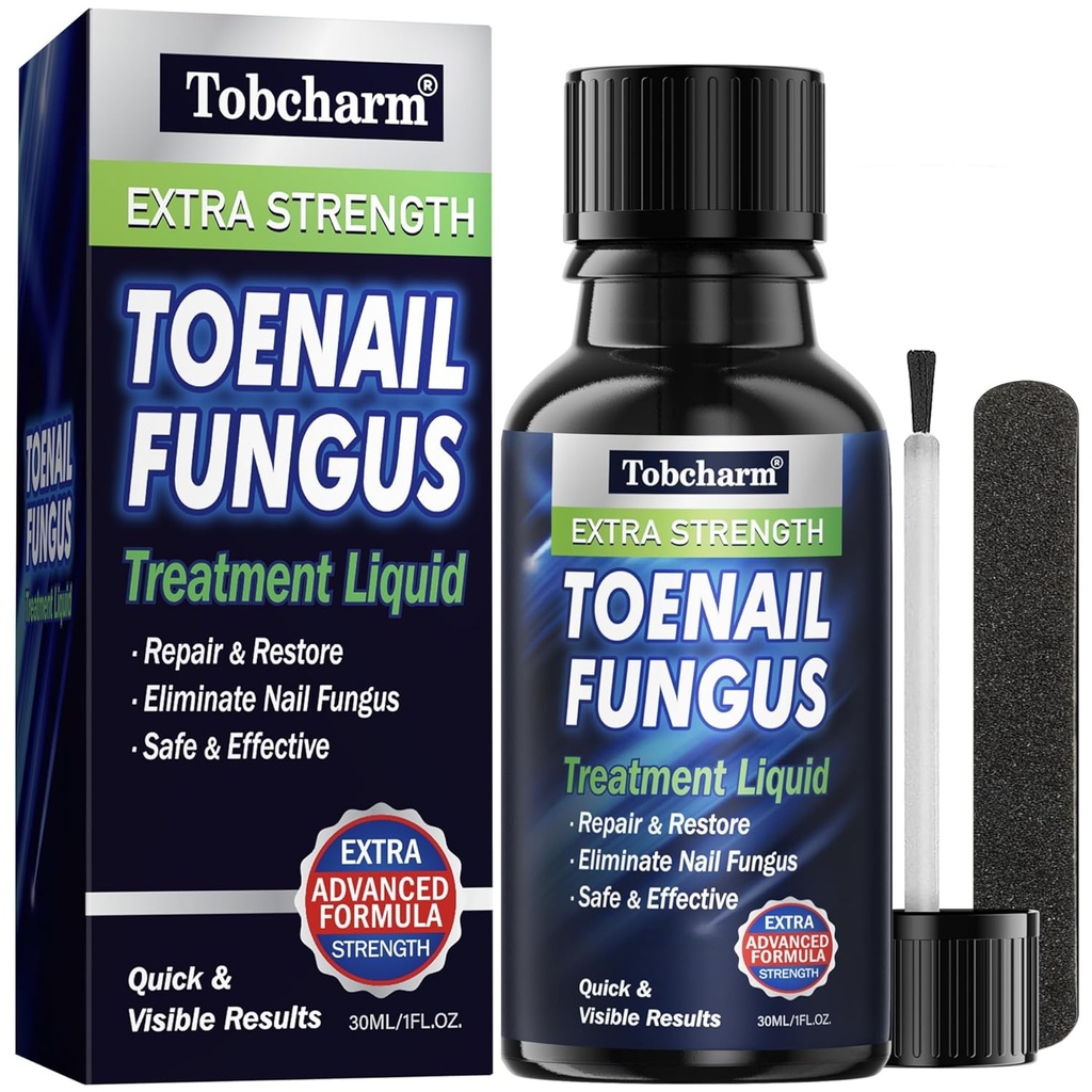 Tobcharm Toenail Fungus Behandling Extra Styrka, Nail Fungus Behandling för Toenail, Fungus Nail Behandling, Nail Fungus Behandling för Fingernails (1oz)