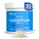 Zena Naudan Colostrum Powder Supplement, 1000 mg Pure Colostrum, tukee immuuni-ja ruoansulatuskanavan terveys, edistää Gut Health, Keto, gluteeniton, rasvaton, ruoho Fed, makuamaton, 30 Tarjoilu