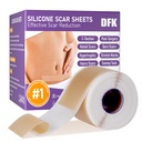 Silicone Scar Sheet, Silicone Scar Teape(1.6"x 79" Roll-2M), Uudelleenkäytettävät Professional Scar Silicone Strips, Soft Silicone Scar Sheets for Kirurgical Scars,Keloid, Acne Scars,Burn Scar,C-osa