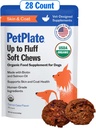 PetPlate Up to Fluff Soft Chews for Dogs, Skin & Coat Support, USDA Organic Supplement, Grain-Free, Human-Grade, Inkluderar laxolja och Biotin, Pet Supplies (Pack av 1, 9,8 Ounce)