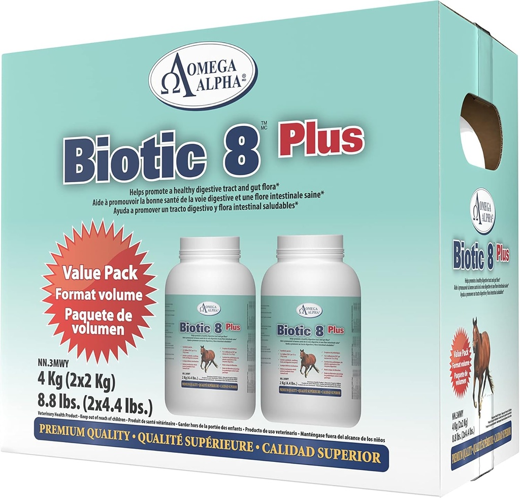 Omega Alfa Biotic 8 Plus 8.8lbs (2 X 4lbs) hevosille