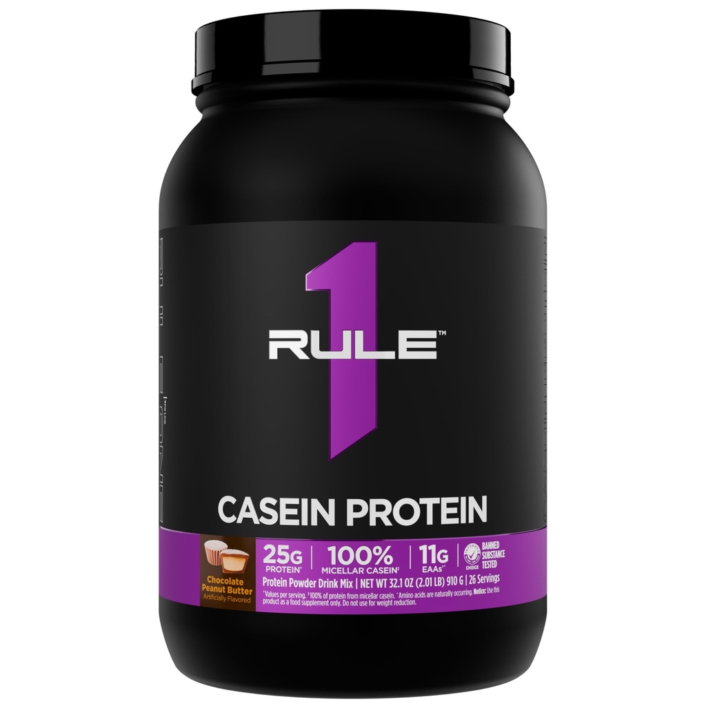 Regel 1 Casein Protein - 25g Protein och 11g EAA Per Serving från långsam frisättning Micellar Casein för övernattning och hållbar leverans mellan måltider (2 pund, Chocolate Peanut Butter)