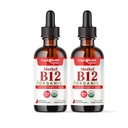LIQUIDHEALTH USDA Organic Metyyli B12 Methylcobalamin Liquid Drops kanssa Tart Cherry Juice - Boost Energy, Immuuneja tukea, parantaa muistia ja keskittymistä - USA Valmistettu, Vegan, ei-GMO (2 pakkaus)