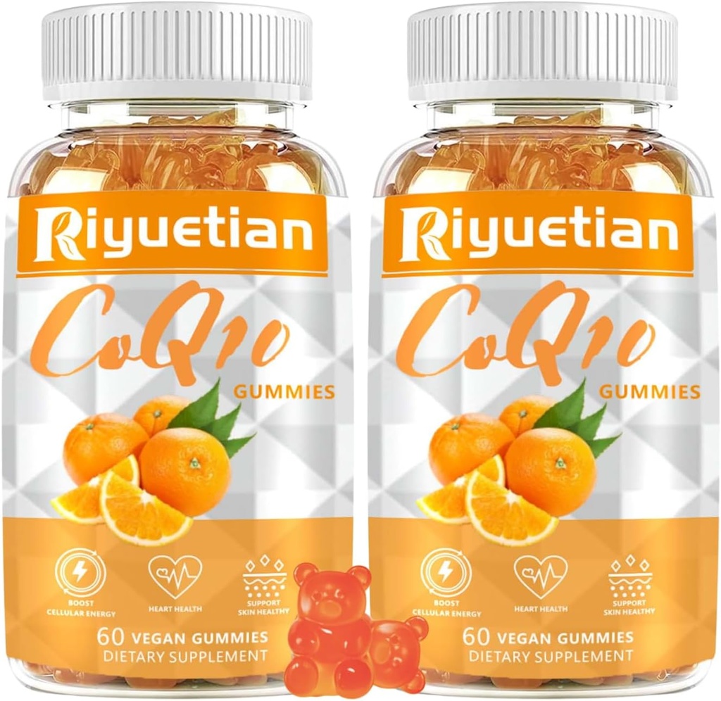 2 packCOQ10 Gummies - CoQ10 500mg + Omega-3 EPA/DHA + Magnesium Glycinate + sinkkisitraatti, jotka tukevat sydämen terveyttä, energian tuotantoa, immuunijärjestelmää ja mineraalien imeytymistä