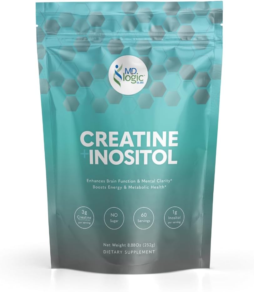 MD Logic Health Creatine + Inositol huippusuorituskyvyn & Mental Clarity, makuton - Valmistettu New Yorkissa