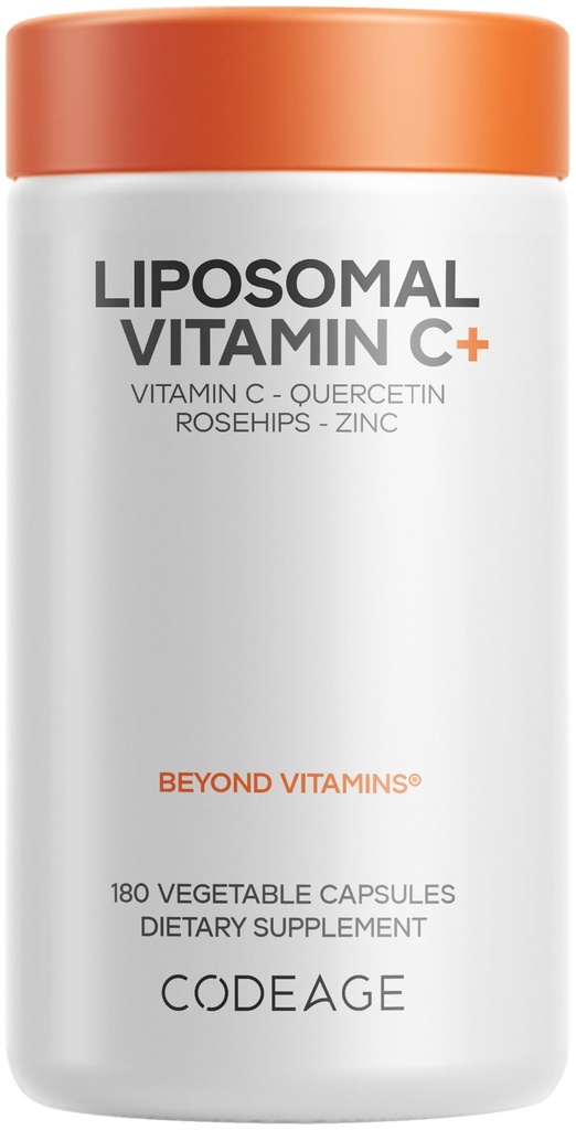 Koodi Liposomaalinen C-vitamiini 1500 mg sinkillä, vaniljalla, sitrushedelmän bioflavonoidit greippi, sitruuna, appelsiinin jauhe, Quercetin & Rose HIPS Fruit 