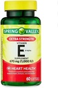 Spring Valley Extra Strength Vitamin E D-Alpha Softgels, 670 mg (1 000 IE), 60 greve