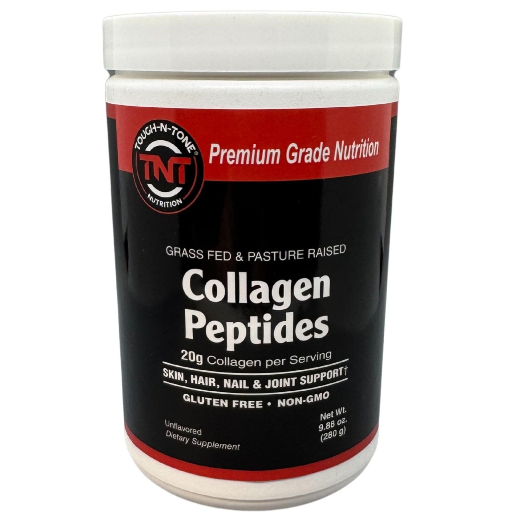 TOUGH-N-TONE Collagen Peptides Powder ... Grass-Fed, 280g 20g Proteiinia per tarjoilu, makuamaton, ei geenimuunneltu, gluteeniton, maidoton, ei makeuttajia tai täyteaineita...