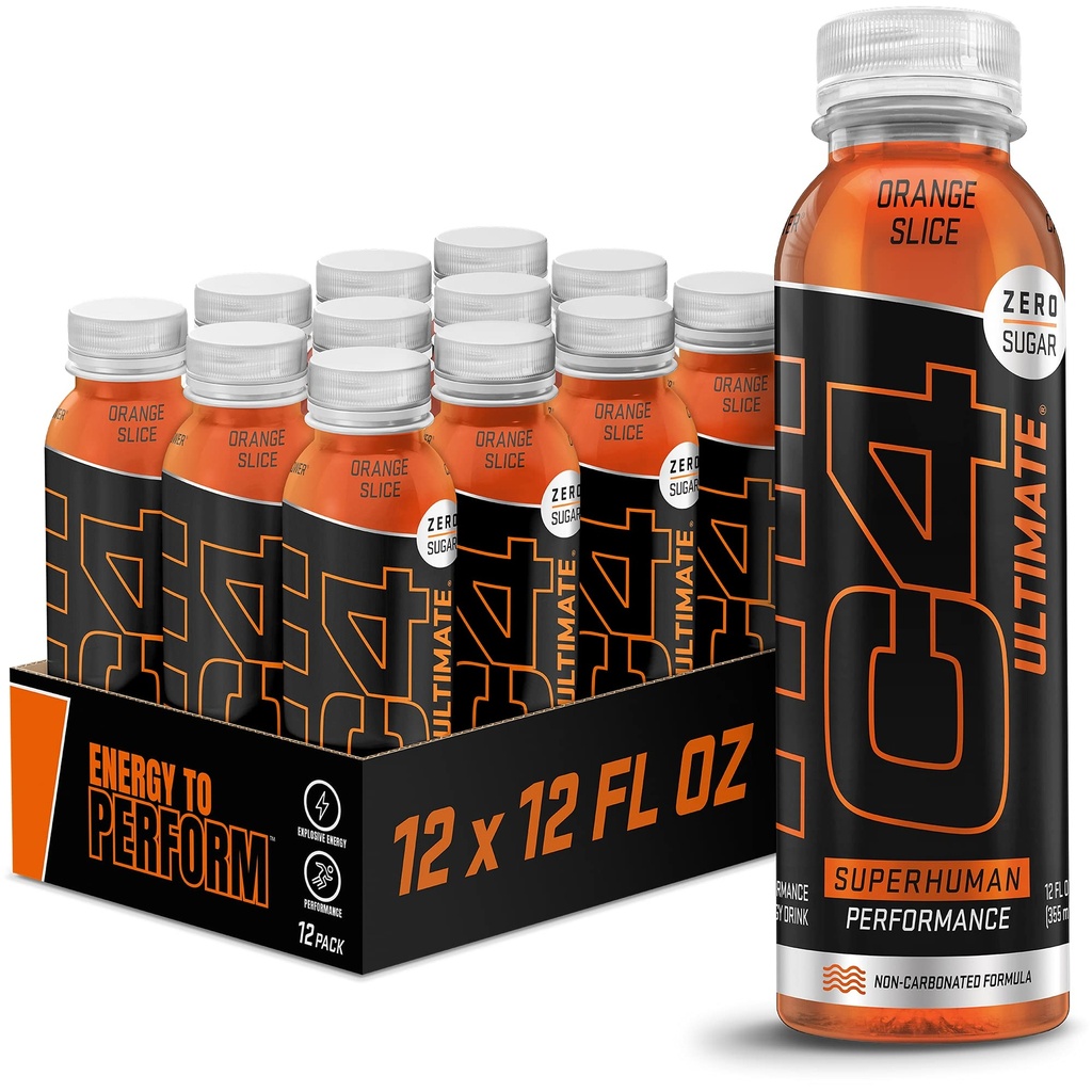 Clucor C4 Ultimate Ei-karbonoitu Nolla Sokerin energiajuoma, Esiharjoitus Drink + Beta Alanine, 12 Fl Oz (Pakkaus 12)